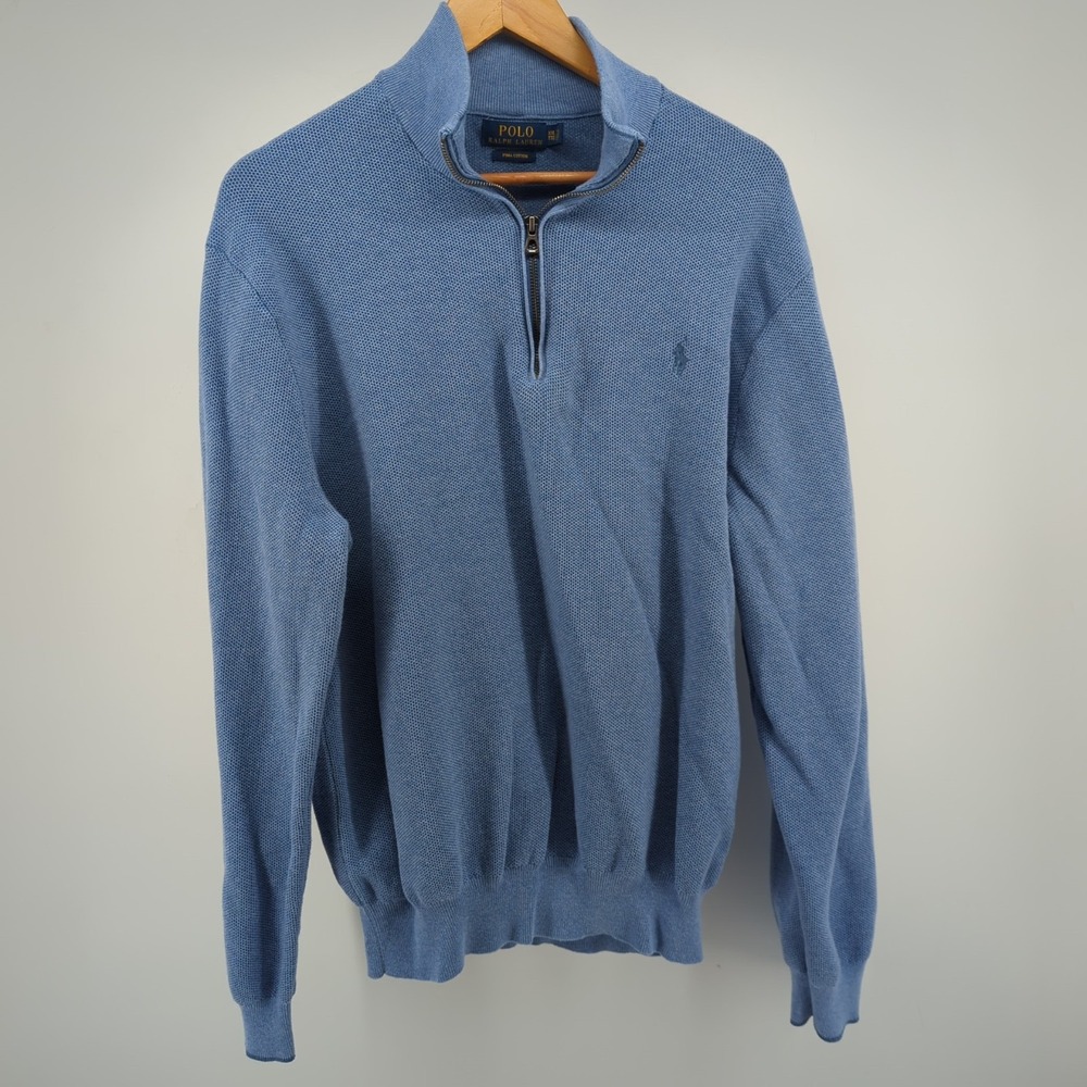 Polo Ralph Lauren Sweater Mens XXL Pima Cotton 1/4 Zip Pullover Old Money Preppy